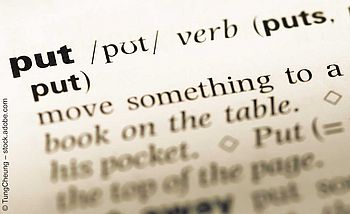 Auszug aus dem Oxford Dictionary zum Verb "put"