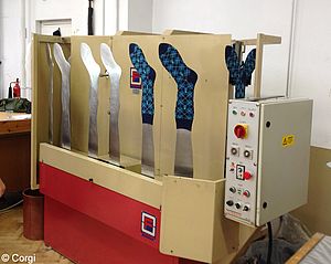 Maschine zur Qualitätskontrolle bei Corgi Socks