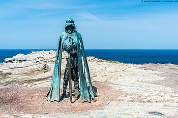 Die Gallos-Statue in Tintagel