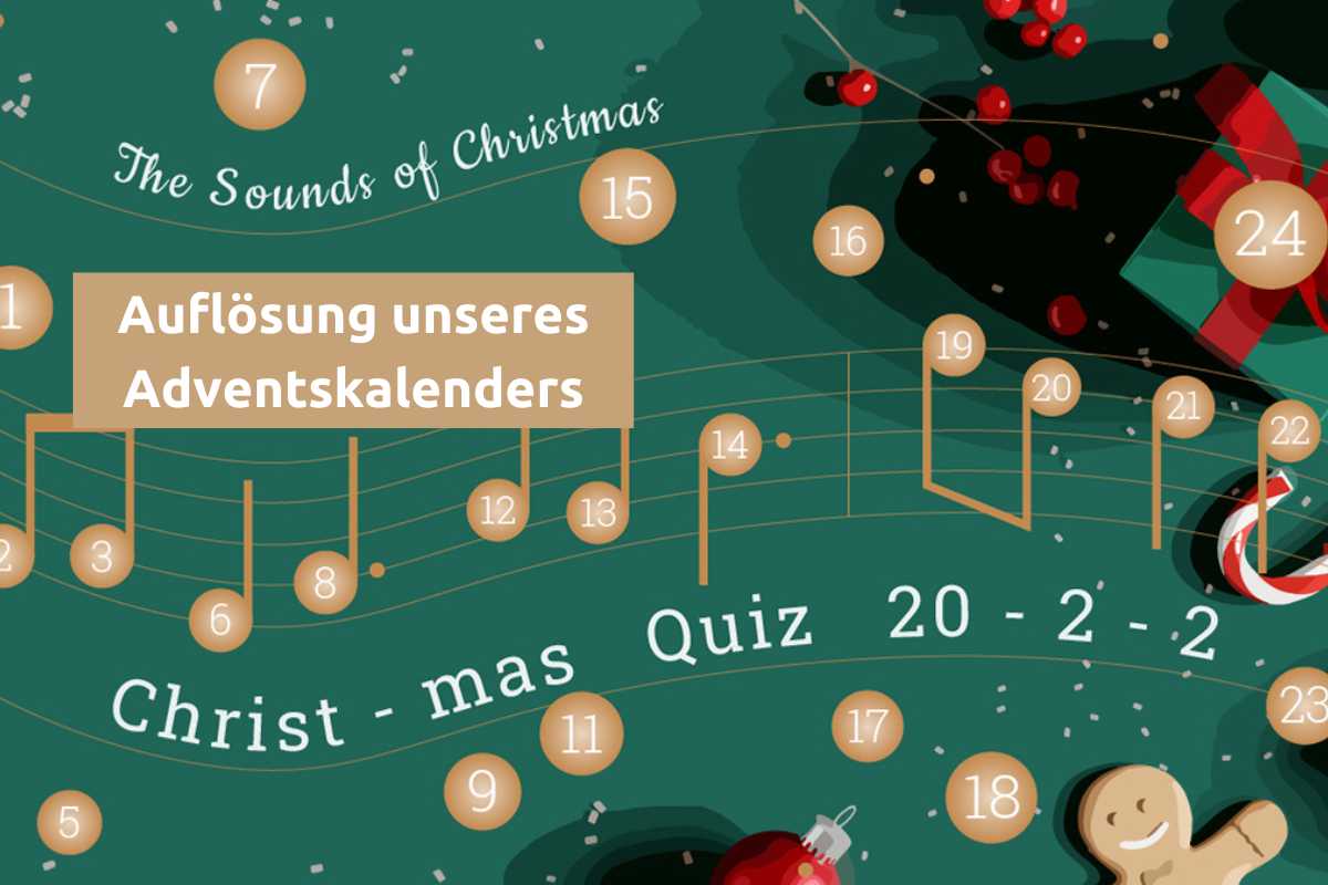 Grafik zum Christmas Quiz 2022 zum Thema "The Sounds of Christmas"