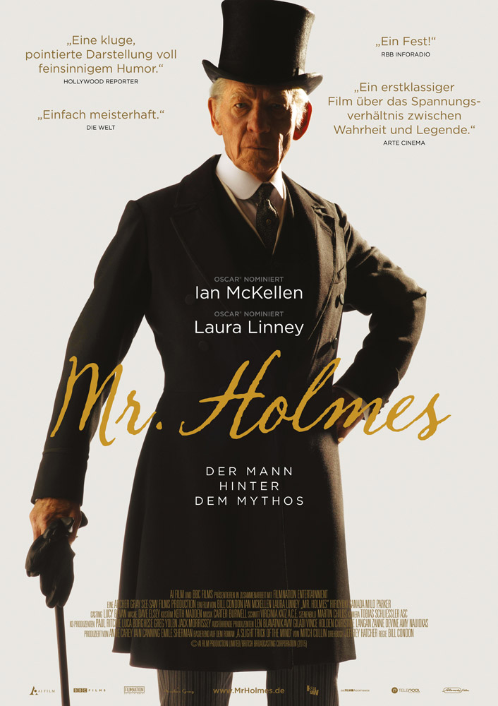 Filmplakat zu Mr. Holmes mit Hauptdarsteller Ian McKellen