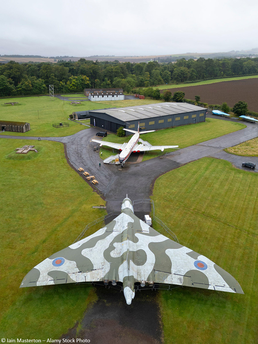 Das „National Museum of Flight“ in Schottland aus der Luft