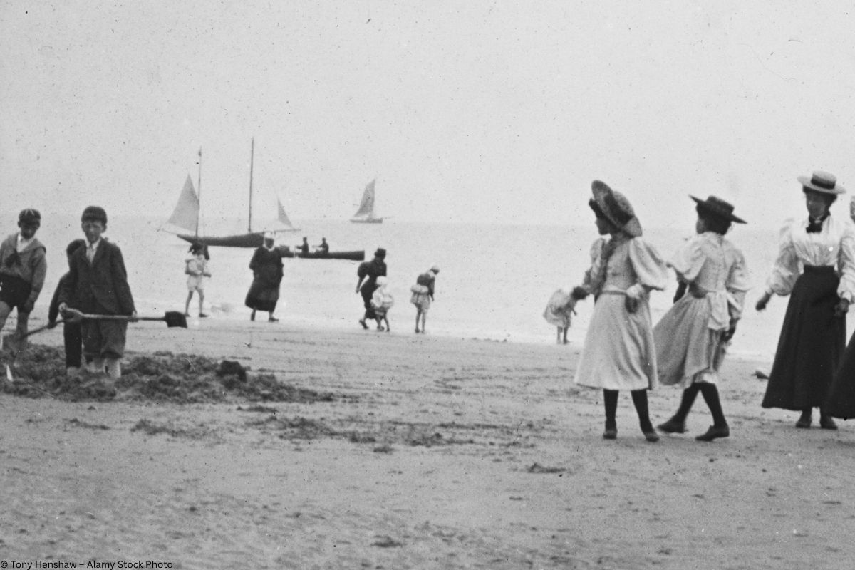 ein Strandbild von 1899 in Hastings ein Strandbild von 1899 in Hastings